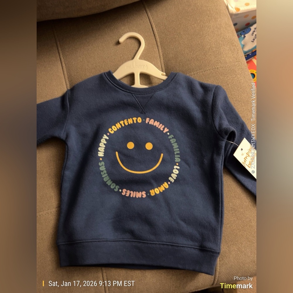 Jumping Beans Navy Smiley Sweatshirt